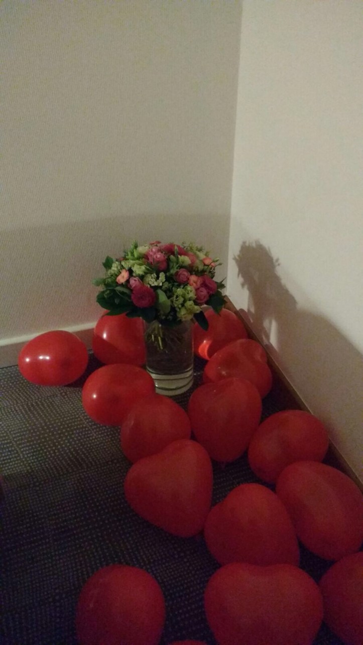 Heart-balloons as surprise