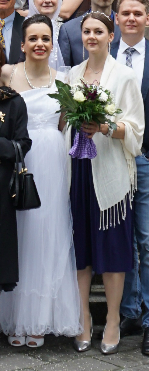 Bridesmaid by the bride's side