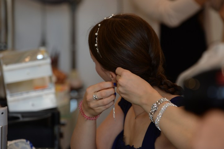 Bridesmaid getting ready