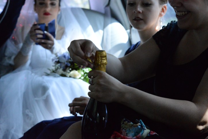 Wedding witness taking care of the mood