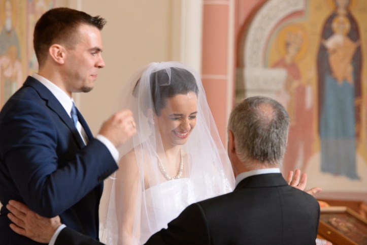 The bride's father giving his blessing