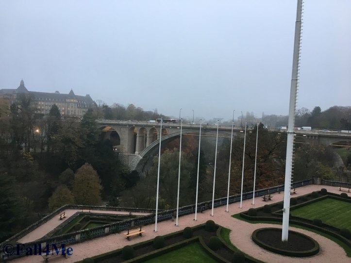 Empty flagpoles in Luxembourg city