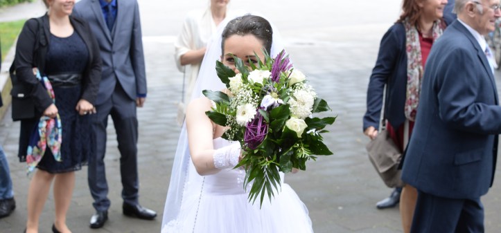 Bridal bouquet and bride