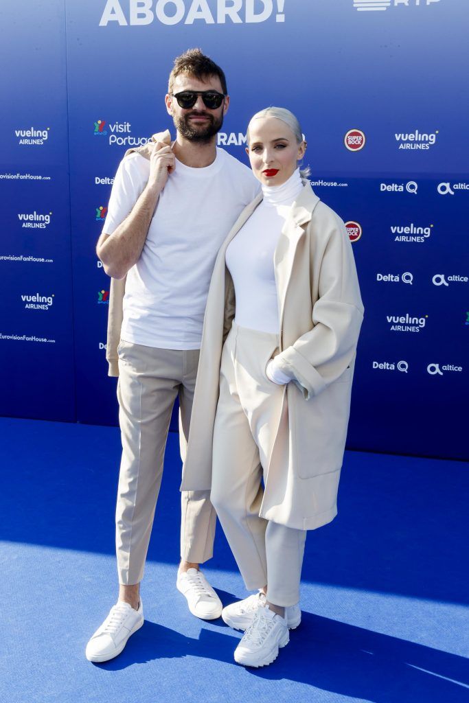 Madame Monsieur on the blue carpet of Eurovision in Lisbon