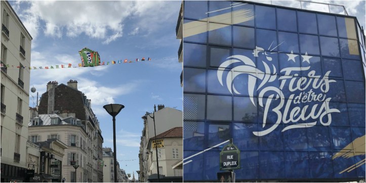 The streets of Paris celebration the world cup of soccer