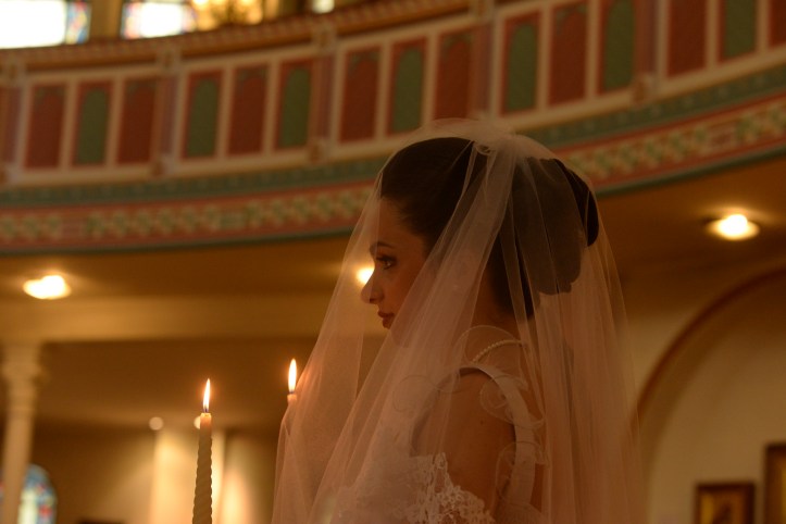 The bride from the side