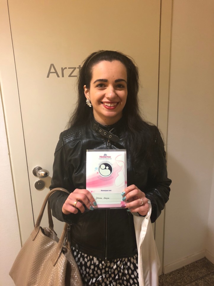 Holding my document for expectant mothers.