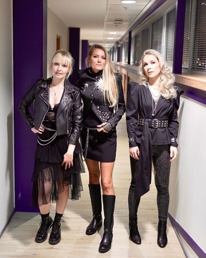 Piret Järvis-Milder (l.), Katrin Siska (middle) and Lenna Kuurmaa wearing black.