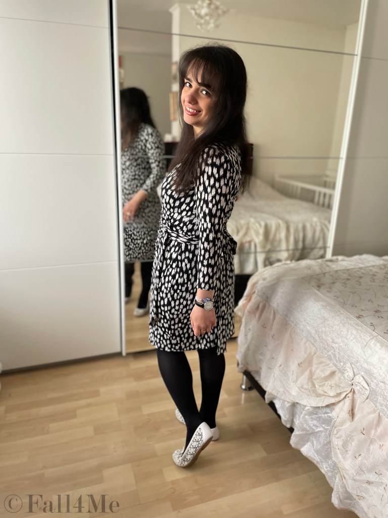 A dress that unites two trends in one combined in black and white.