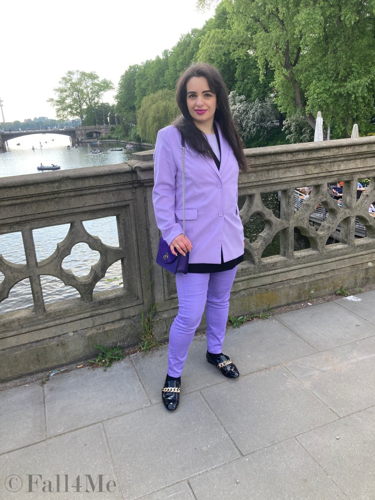 A business-style in lilac and black.