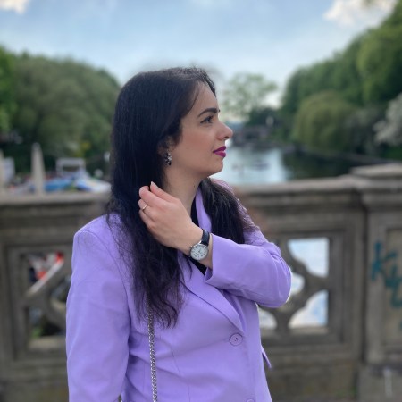 A business-style in lilac and black.