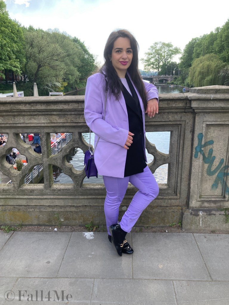 A business-style in lilac and black.