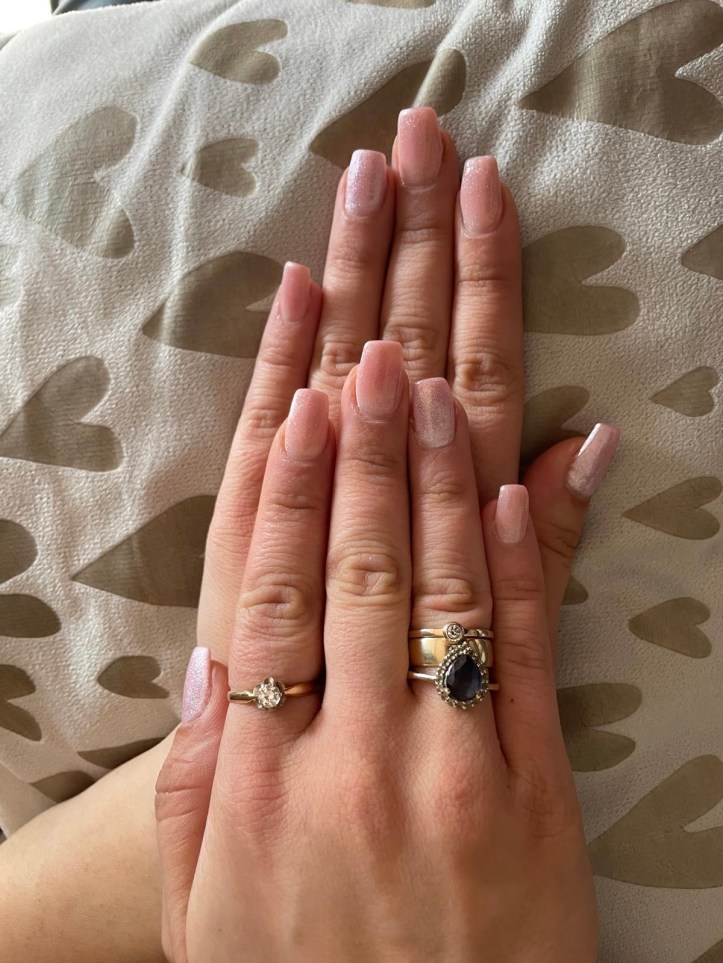 Nails in pearl color