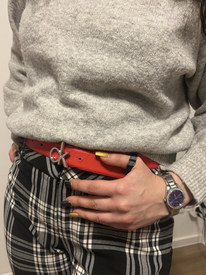 Gray worn in a clean cut with colorful accents shining through.