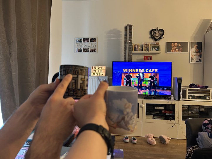 Drinking coffee while watching Tommy Cash's "Espresso Macchiato"