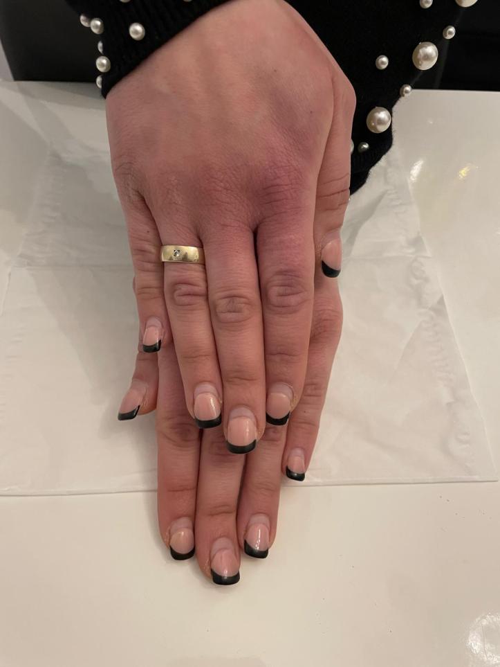 French style nails in black.
