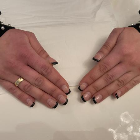 French style nails in black.