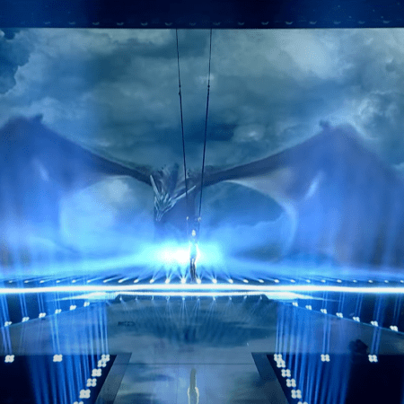 Justyna Steczkowska in during her performance at Eurovision.